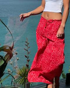 Pants And Skirts: CLODY Cotton Pants Berry Bloom