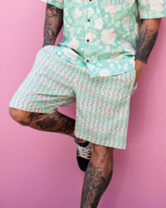 Cotton Shorts: PADMA Cotton Shorts Neon Bloom