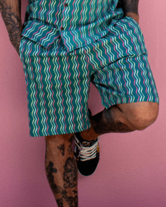 Cotton Shorts: PADMA Cotton Shorts Neon Wave