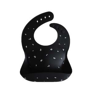 Bibs 1: Mushie Silicone Bib -Numbers / Black