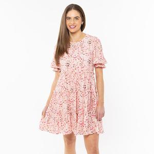 Leila Luca: Claire Tiered Mini Dress - Blush Love (LL3100-5)