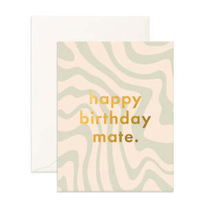 Fox Fallow: Happy Birthday Mate / Swirl - Card