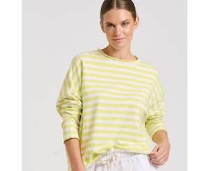 Raw Summer Sweatshirt - Lime/White Stripe