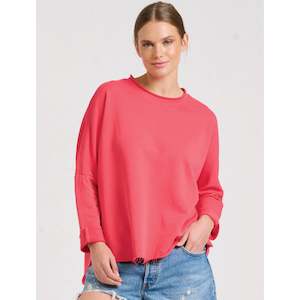 Est 1971: Raw L/S Sweatshirt - Cherry Red