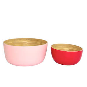 Porter Green: Bamboo Bowls / Bebb / Cherry + Blush (Set of 2)