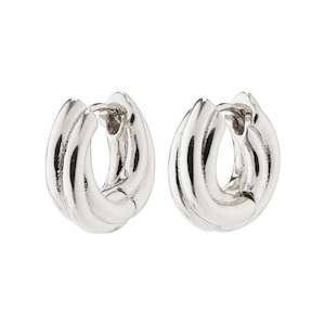 Pilgrim Jewellery: Edea Recycled Chunky Huggie Hoops - Silver Plated