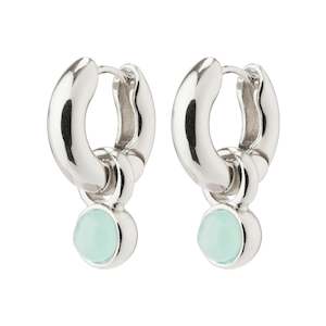 Pilgrim Jewellery: Evah Recycled Blue Hoop Earrings - Silver Plated