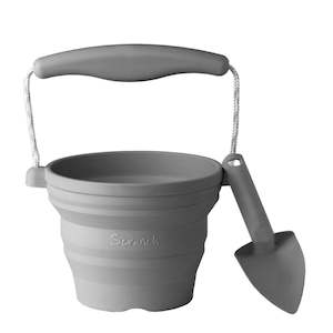 Scrunch Seedling pot + Trowel - Charcoal