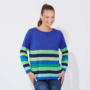 Haven: Florida Stripe Jumper - Cobalt