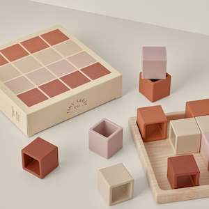 Tiny Table Silicone First Blocks / Reds + Pinks