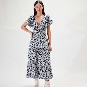 Lucille Maxi Dress - Black Dahlia Floral