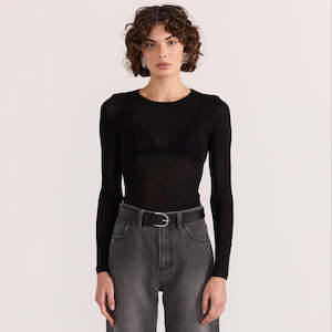 Staple The Label: Asta Sheer Knit Top - Black