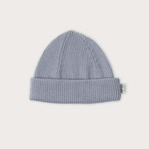 Kids Headwear: Merino Rib Beanie - Periwinkle