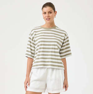 Studio Stripe Tshirt - Olive