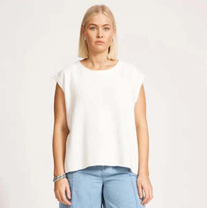 Artemis Sleeveless Knit Top - White