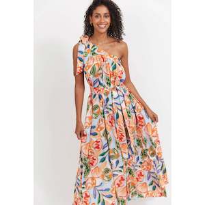 Baja One Shoulder Dress - Tide