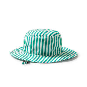 Kids Headwear: Green Bean Stripe Sun Hat