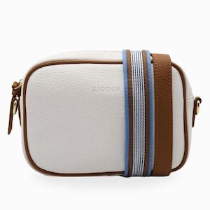 Ruby Sports Cross Body Bag - Dual Tone (White / Tan)