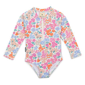 Long Sleeve Swimsuit - Berry Garden