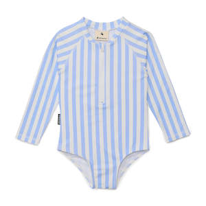 Long Sleeve Swimsuit - Sky blue Stripe