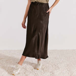 Staple The Label: Irena Bias Midi Skirt - Dark Olive