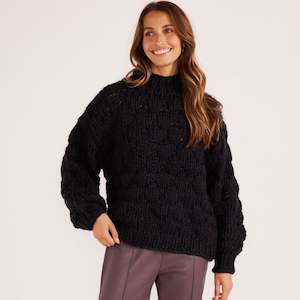 Minkpink: Nova Bobble Knit Jumper - Black
