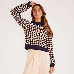 Meyer Crochet Knit Jumper - Cream