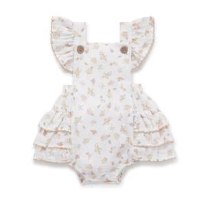 Sable Floral Muslin Playsuit - White