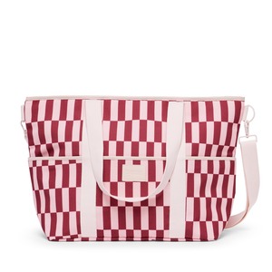 Cooler base (coast) - burgundy/peony check