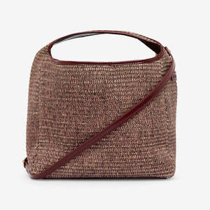 Handbags: Large Linton Bag - Burgundy / Coco Weave
