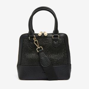 Handbags: Fairfax Top Grip Bag - Black Weave