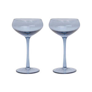 The Lou Coupe Glasses - Blue (Set of 2)
