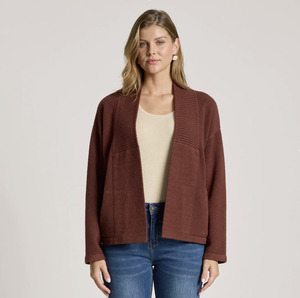 Eb Ive: Samira Crop Cardigan - Mahogany