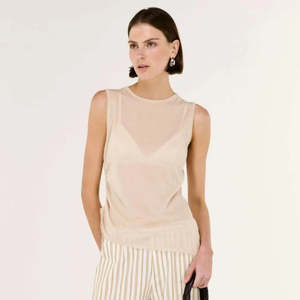 Alix Drawstring knit top - Beige