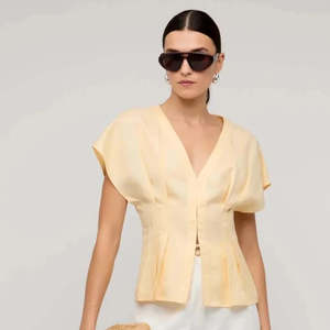 Staple The Label: Estelle Pleated Blouse - Butter