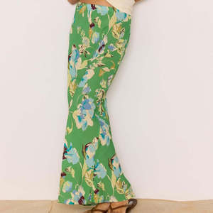 Zoe Bias Midi Skirt - Green Floral