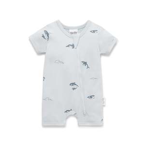 Orca Zip Romper - Blue