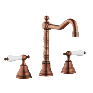 Three Hole Lever Taps English Spout - Porcelain