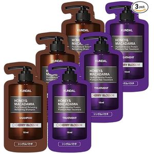 Home Hair: Honey & Macadamia Shampoo & Treatment Travel Set- Cherry Blossom 10ml+ 10ml * 3 Pack