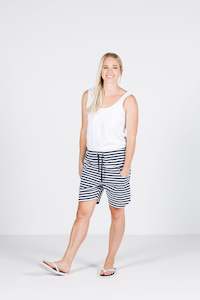 Home-Lee | Navy/White Stripe Apartment Shorts