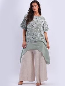 The Cottage Collection | Khaki - Gretchen Floral Cotton Tunic