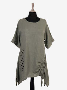 Tunic 1: The Cottage Collection | Rachel Khaki Ruched Tunic