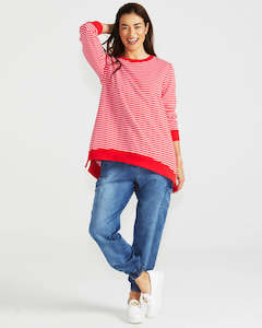 Betty Basics | Cherry Stripe - Courtney Cherry Stripe Jumper