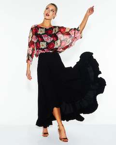 Silk: Fate + Becker | Sunlight and Shadow Silk Top - Oscar Floral