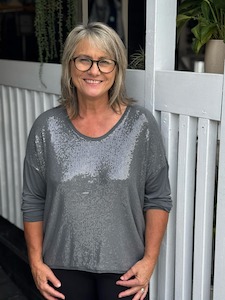 The Italian Closet: The Italian Closet | Priscilla Top - Charcoal Sequin