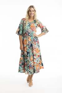 Orientique | Yakushima Midi Dress with Elbow length Sleeve