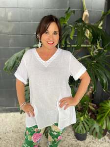 Linen: The Cottage Collection | White - Shayna Linen Shirt