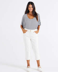 Betty Basics | White - Alessi Crop Jeans