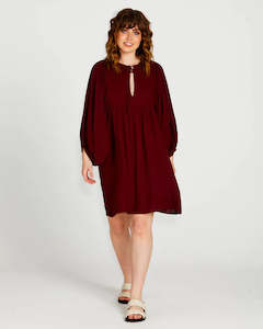 Sass | Wine - Rava Boho Mini Dress