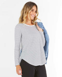 Basics: Betty Basics | Jet Black Stripe Megan Long Sleeve